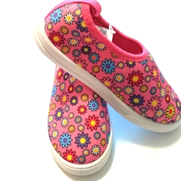 BUMBLE AND BIRDIE GIRLS PINK FLORAL SLIP-ON STRETCHY SNEAKERS SIZE 11 NWOT - Picture 6 of 7